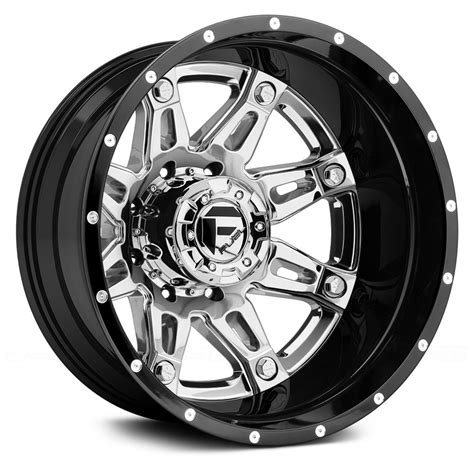 Fuel Hostage Ii Duallie Pc Wheels Gloss Black With Chrome Center Rims