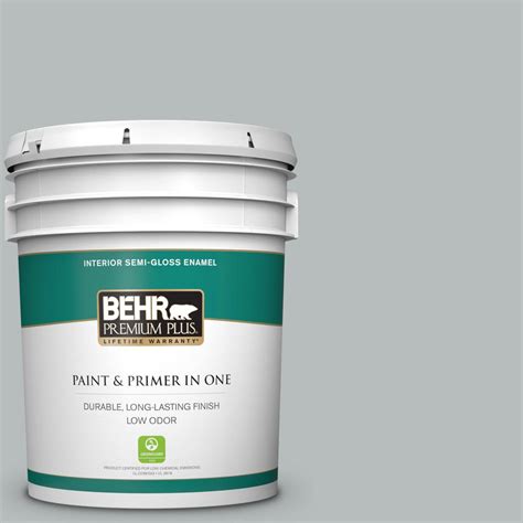 Behr Premium Plus 5 Gal Ppu18 05 French Silver Semi Gloss Enamel Low