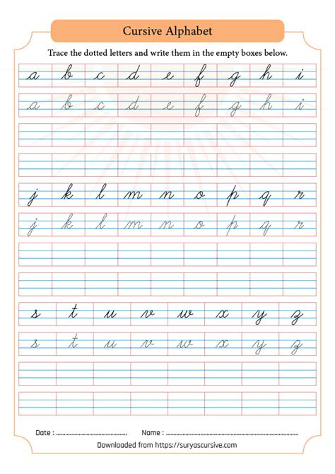 Cursive Handwriting Worksheet Handwriting Worksheets