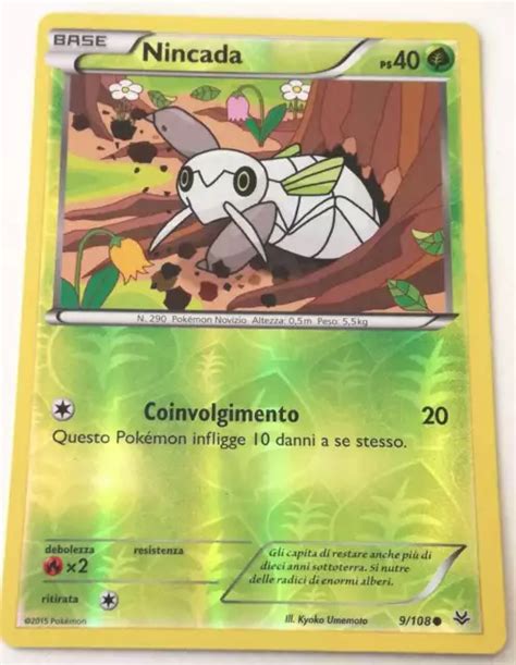 NINCADA 9 108 SET Furie Volanti Xy Comune Holo Reverse Italiana Pokemon