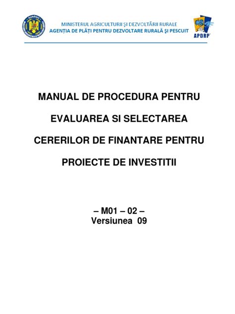 PDF Manual De Procedura De Evaluare Si Selectare A Cererii De