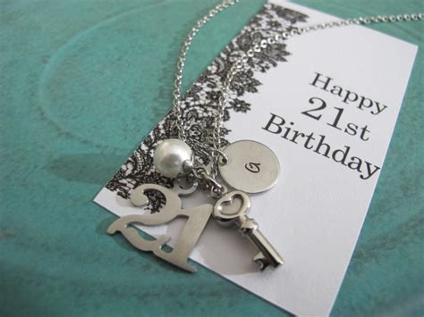 21st Birthday Gift Personalized initial Necklace 21st