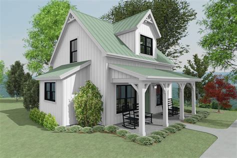 2-Bedroom 2-Story Small Home with Porch (Floor Plan) - HomeApricot