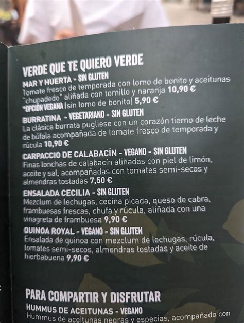 Carta Del Restaurante La Llimera Cabanyal Valencia