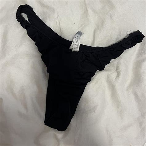 Black Thong Bikini Bottoms Worn Once From A Depop