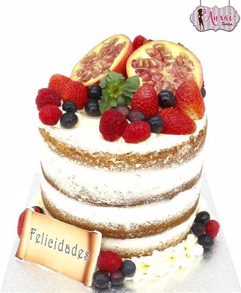 Tarta Semi Naked Con Frutas De Temporada Auxai Tartas