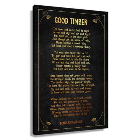 Good Timber Poem Wall Decor Douglas Malloch Quote Wall Art Poetry