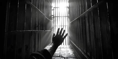 Premium Photo Reaching For Light Hope For Freedom Behind Prison Bars