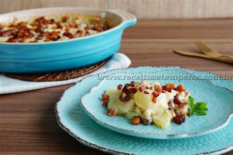 Receita De Batata Gratinada Com Queijo E Bacon Receitas E Temperos