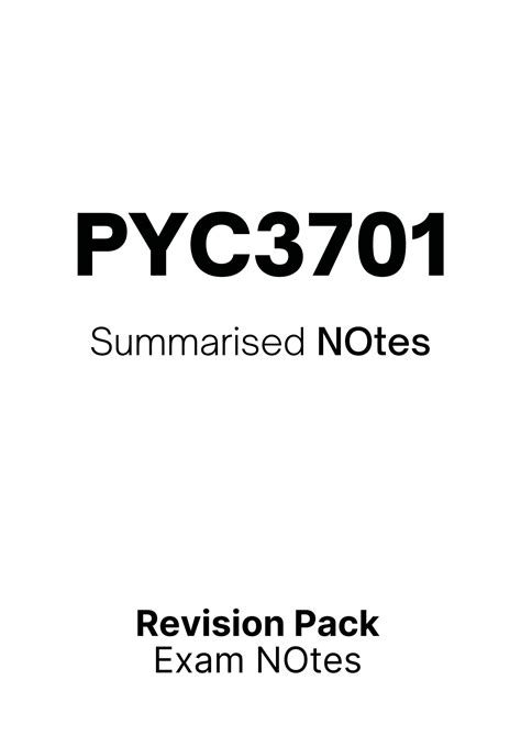 Solution Pyc3701 Summarised Notes 2022 Studypool