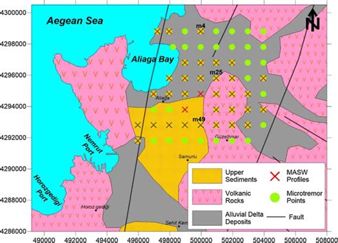 Geophysical Survey Locations And Simplified Geological Map Modified