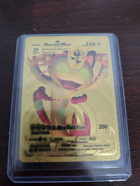 Mavin Meowth VMAX Gigantamax Gold Foil Pokemon Card 300hp 200dmg