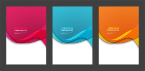 Premium Vector Abstract Blue Pink Orange Wave Set Design