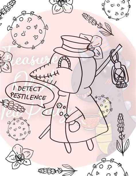 Plague Doctor Coloring Page Downloadable Coloring Page Kids Etsy