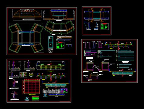 Puente Viga Losa Long 15m Zip En AutoCAD Librería CAD