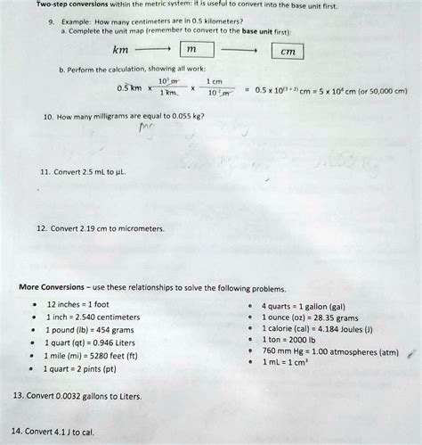 Solved Two Step Conversions Within The Metric System It Is Useful To