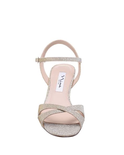 Nina Flora Platino Mid Heel Wedge Sandal In Pink Lyst