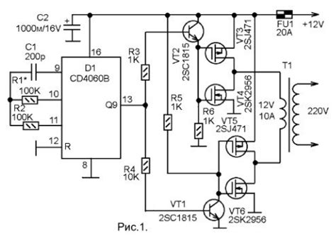 Преобразователь постоянного напряжения 12V в переменное 220V ...