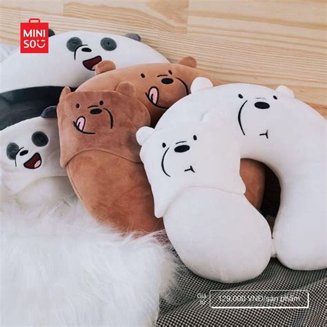 Jual MINISO X WE BARE BEARS U Pillow Bantal Leher Penutup Mata WBB