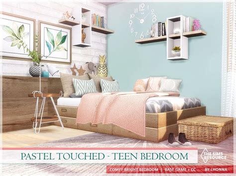 Lhonna S Pastel Touched Teen Bedroom TSR CC Only Sims 4 Bedroom