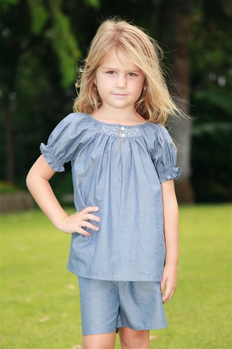 Pyjashort Fille Blanche Chambray L Orangerie