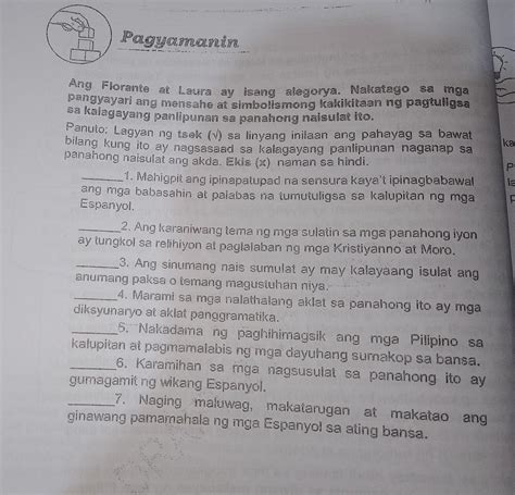 Ang Florante At Laura Ay Isang Alegorya Nakatago Sa Mga Pangyayari Ang