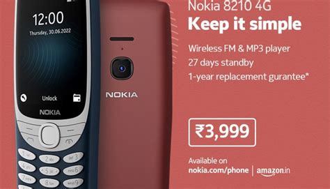 Nokia 8210 4g Launched In India A Classic Icon Reborn With 4g And