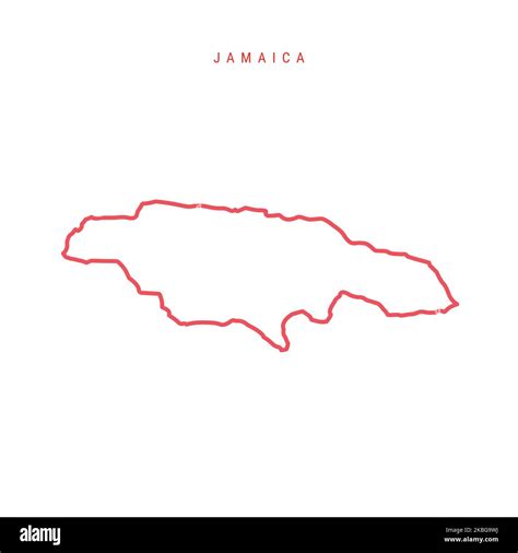 Jamaica outline map. Jamaican red border. Country name. illustration ...