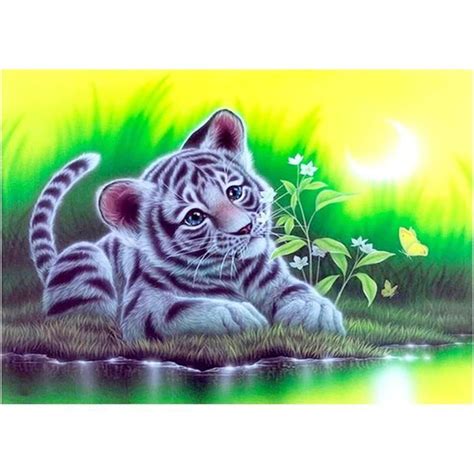 D Diamond Painting Broderie Diamant Kit Complet Petit Tigre Peinture