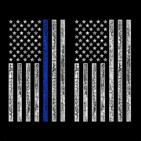 grunge usa police flag with thin blue line vector design 13091401 ...