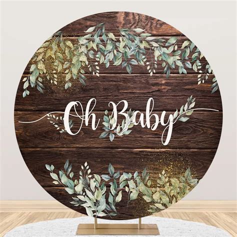 Amazon Yeele 5x5ft Greenery Rustic Wood Baby Shower Round