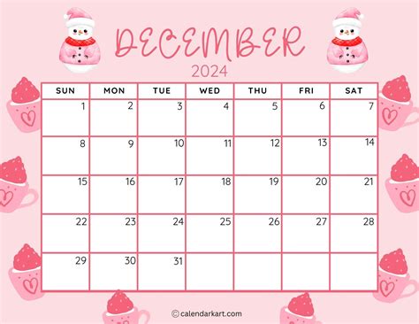 40 Printable December 2024 Calendars Free Pdf Calendarkart In 2024