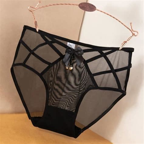 Culotte Sexy en Dentelle Noire pour Femme Taille Haute Grande Taille Lingerie Brodée Marine