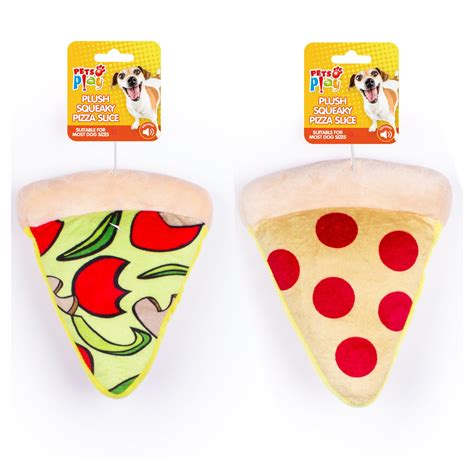 Pets Play Plush Squeaky Pizza Slice Dog Toy Assorted Yorkshire