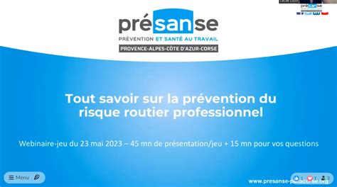 Replay Webinaire Tout Savoir Sur La Pr Vention Du Risque Routier