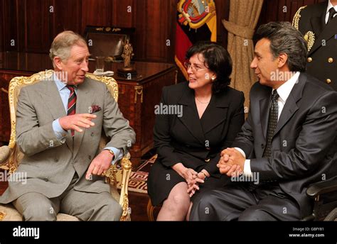 The Prince of Wales (left) talks with vice President Lenin Moreno ...