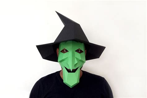 DIY Halloween Witch Mask - 3d papercraft By PAPER amaze | TheHungryJPEG