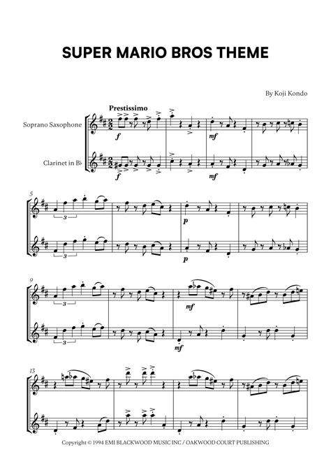 Super Mario Bros Theme Arr Cadenza Editions Sheet Music Koji Kondo