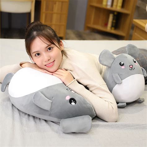 Huggable новая милая серая крыса Подушка чучело Плюшевые игрушки для ...