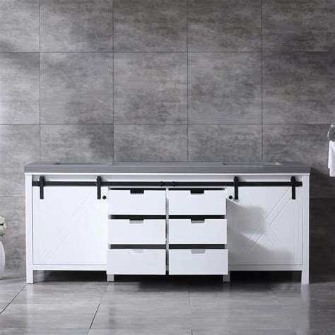 Lexora Marsyas In W X In D White Double Bath Vanity And Grey