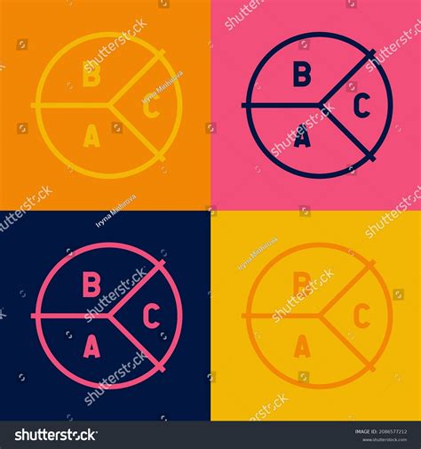 Pop Art Line Pie Chart Infographic Stock Vector (Royalty Free ...