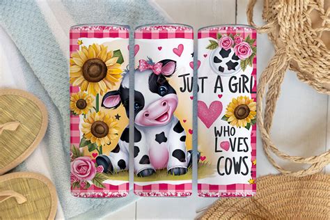 Just A Girl Who Loves Cows Tumbler Wrap Graphic By Lavender Creative