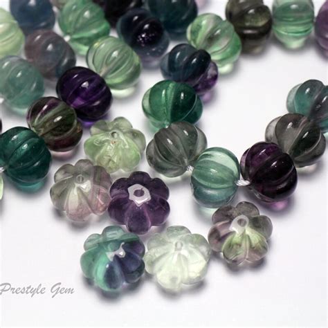 Meihan Natural A Colorful Fluorite Pumpkin Carved 10 13mm Handmake