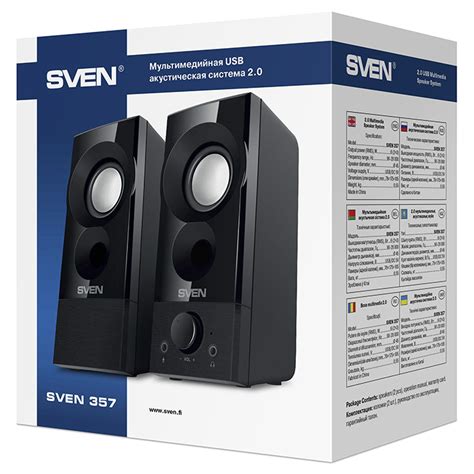 Колонки Sven 2.0 357 Black – купити в інтернет-магазині KTC: ціни ...