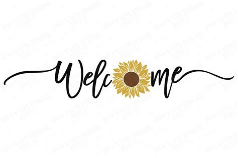 Svg Welcome Sunflower Cutting File Dxf Eps Vinyl Etsy