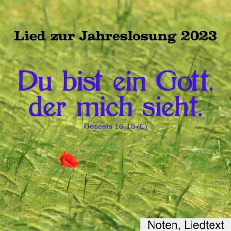 Jahreslosung 2023 Ein Gott Der Mich Sieht Liednoten Text Als PDF