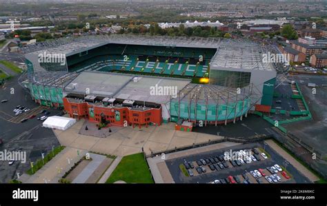 Celtic Stadium in Glasgow the home of FC Celtic Glasgow - aerial view ...