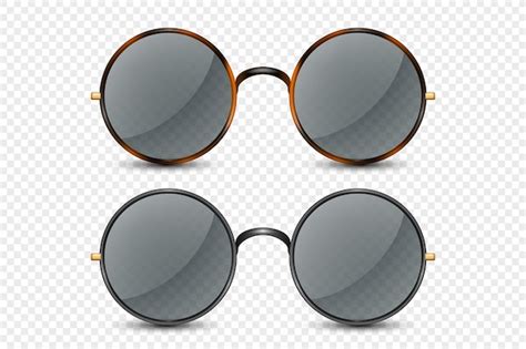 Premium Vector | Vector 3d Realistic Leopard Black Round Frame Glasses Set