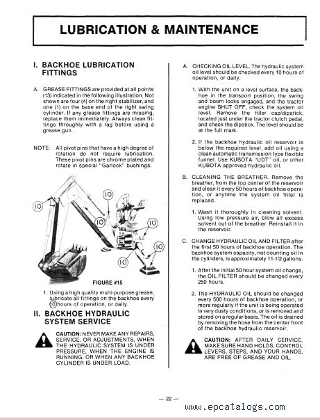 Kubota B Backhoe Parts Manual