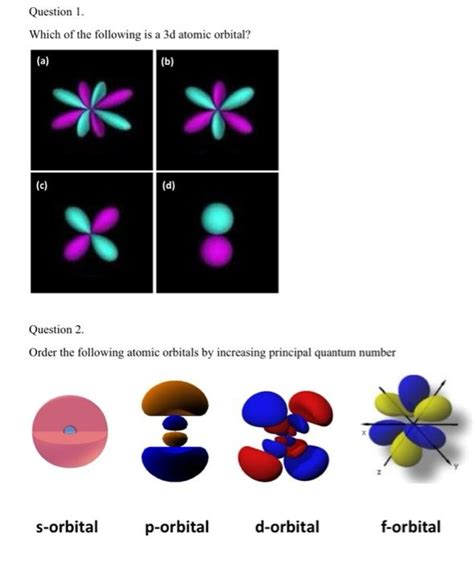 Solved Question 1. Which of the following is a 3d atomic | Chegg.com